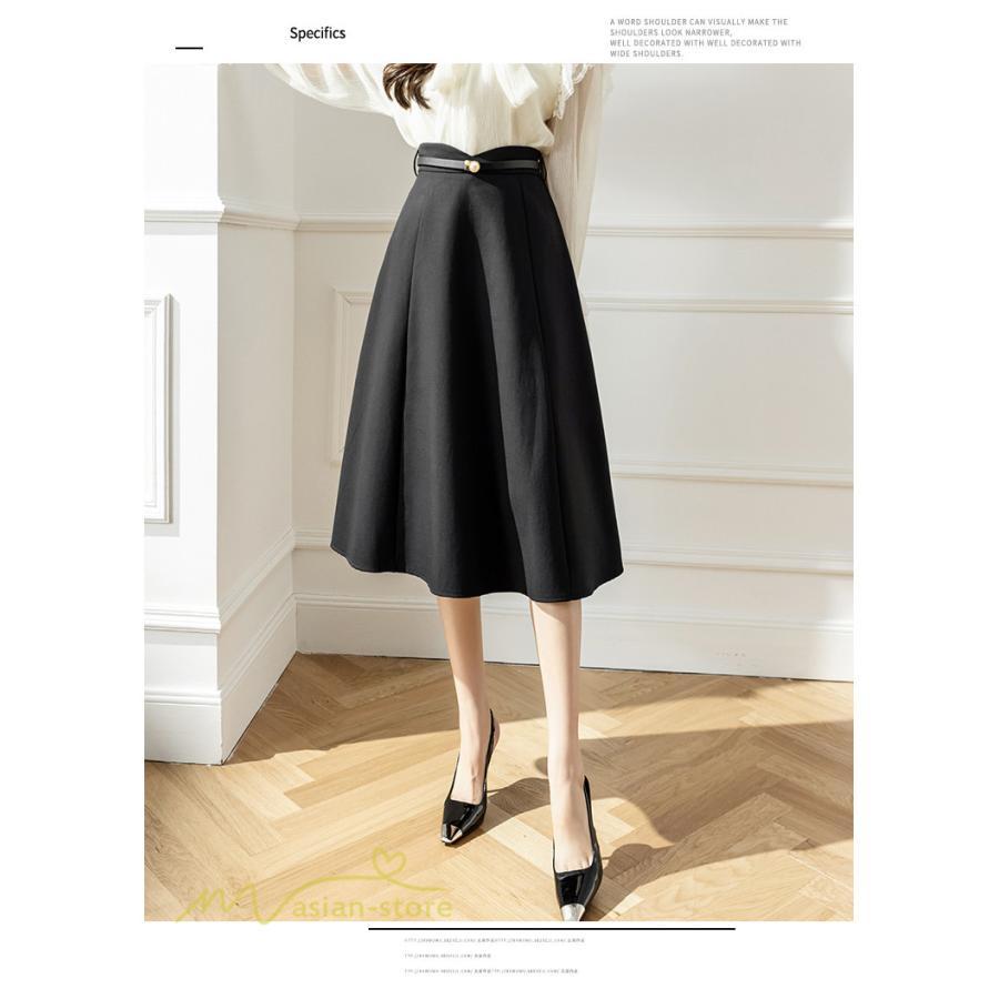 スカート | Aラインレディース 着痩せ 大人 カジュアル 秋冬コーデ 無地 40代 50代 大きいサイズ ひざ丈 膝丈 20代 ハイウエスト きれいめ 30代 大人