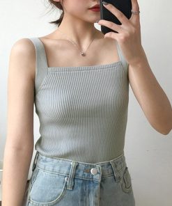 Tシャツ・カットソー | リブニット タンクトップ スクエアネック