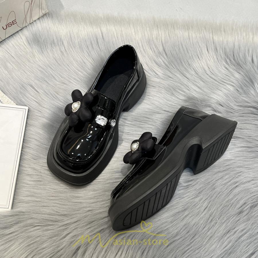 ローファー | 学生 女子 レディース 通学 通勤 学生靴 学校 軽量 花飾り 可愛い 上品 キレイめ 疲れにくい 痛くない 送料無料 フォーマル コンフォート