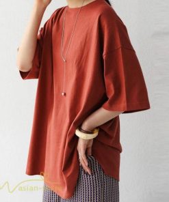 ｔシャツ・カットソー | Tシャツ レディース カットソー 着痩せ 無地 半袖 ゆったり ロングTシャツ オーバーサイズ 体型カバー 夏新作 クルーネック プルオーバー 大きいサイズ 5XL