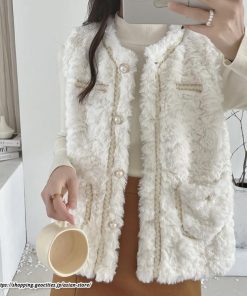 ベスト | ファーレディース 秋冬 ショート丈 アウター ジレ 羽織り 前開き ボタン カーディガン ノーカラー 袖なし 送料無料 コーデ フェイクファー