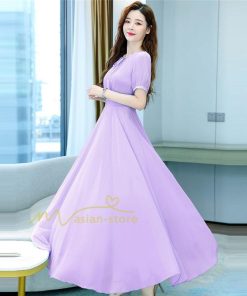 マキシ | リゾートワンピース レディース サマードレス ロング マキシ丈 半袖 ゆったり 体型カバー 20代 30代 40代 50代 無地 お出かけ 通勤通学 着痩せ 夏物 カジュアル