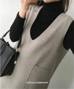 マキシ | ワンピース ジャンパースカート Vネックジャンパースカート ラシャ 着痩せ 上品 フェミニン キレイめ 通勤 おしゃれ オシャレ 40代 30代 20代 通勤 50代　