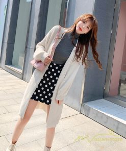 カーディガン | ニットレディース 羽織り ロング丈 パフスリーブ 秋冬 ゆったり ロングニット アウター 20代30代 膝丈 大人 ニットアウター