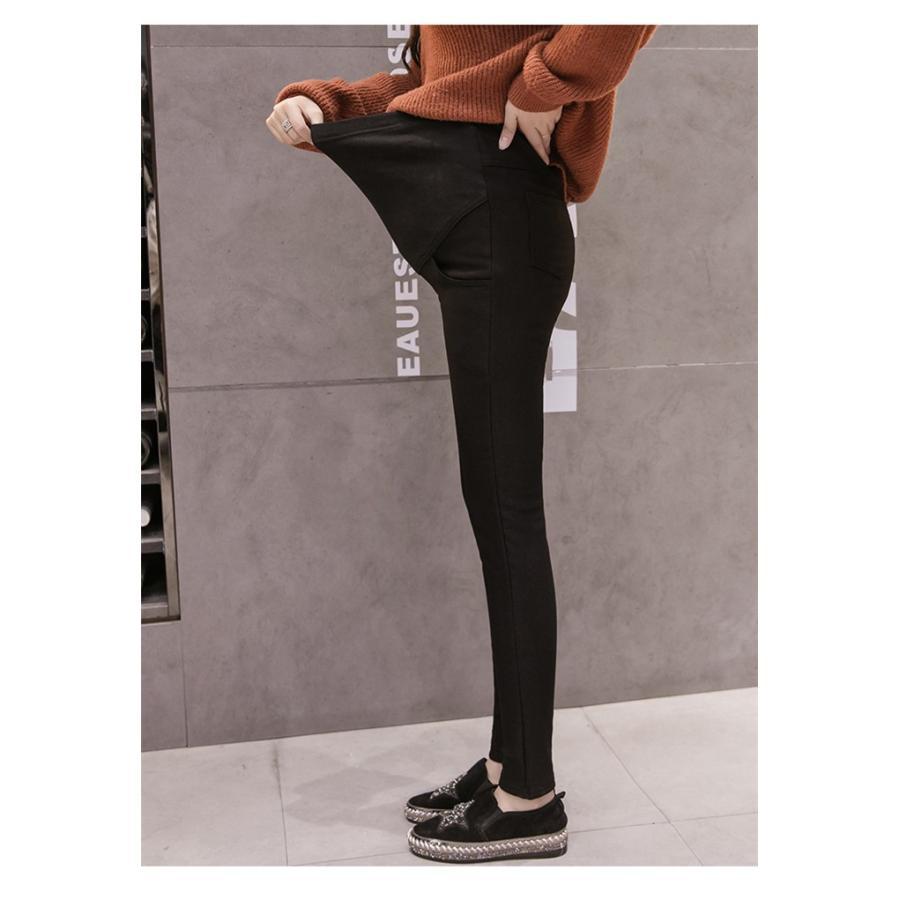 マタニティ | 短納期マタニティデニムパンツ ストレッチパンツ ロングパンツ ボアパンツ 裏起毛 保温 あたっか XXXLまで 妊婦服 調整できる ウエストゴム マタニティウェア