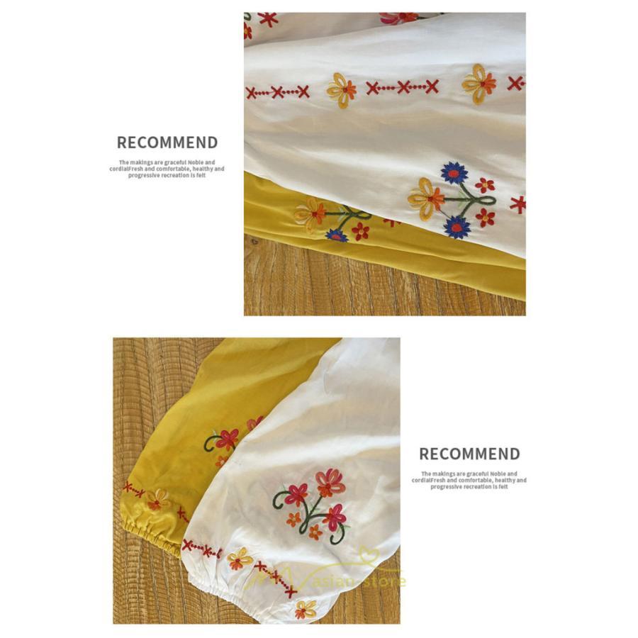 マキシ | ロング丈ワンピース レディース 花柄 Aライン 七分袖 ロング丈 ゆるシンプル きれいめ Vネック カジュアル 細見え 白 リゾート 黄色 上品 華やか 旅行