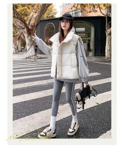 ベスト | ダウンダウン レディース ノースリーブ 秋冬 コーデ 着回し 暖かい スタンドネック 着痩せ 20代 30代 大きいサイズ 黒 韓国風 40代 防寒 白 50代