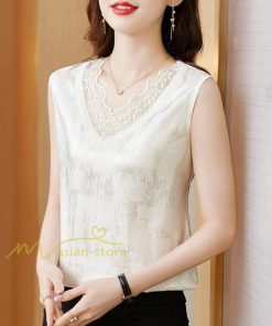 キャミソール タンクトップ | タンクトップ キャミソール レディース 夏 春 20代 30代 40代 ノースリーブ Ｖネック Ｖネックタンク レース付き 母 快適 インナー カシュクール カジュアル