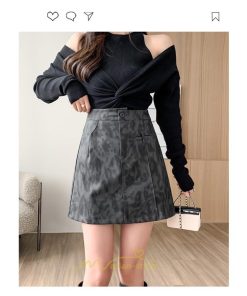 スカート | ミニレザーレディース タイト 秋 冬 ヒョウ柄 Aライン ハイウエスト おしゃれ 新作 可愛い フェイクレザー 着痩せ オシャレ