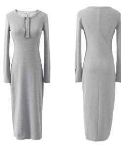 ワンピース | ニット秋冬 30代40代 レディース リブニット 長袖 セクシー ロングタイトスリムフィット きれいめワンピ