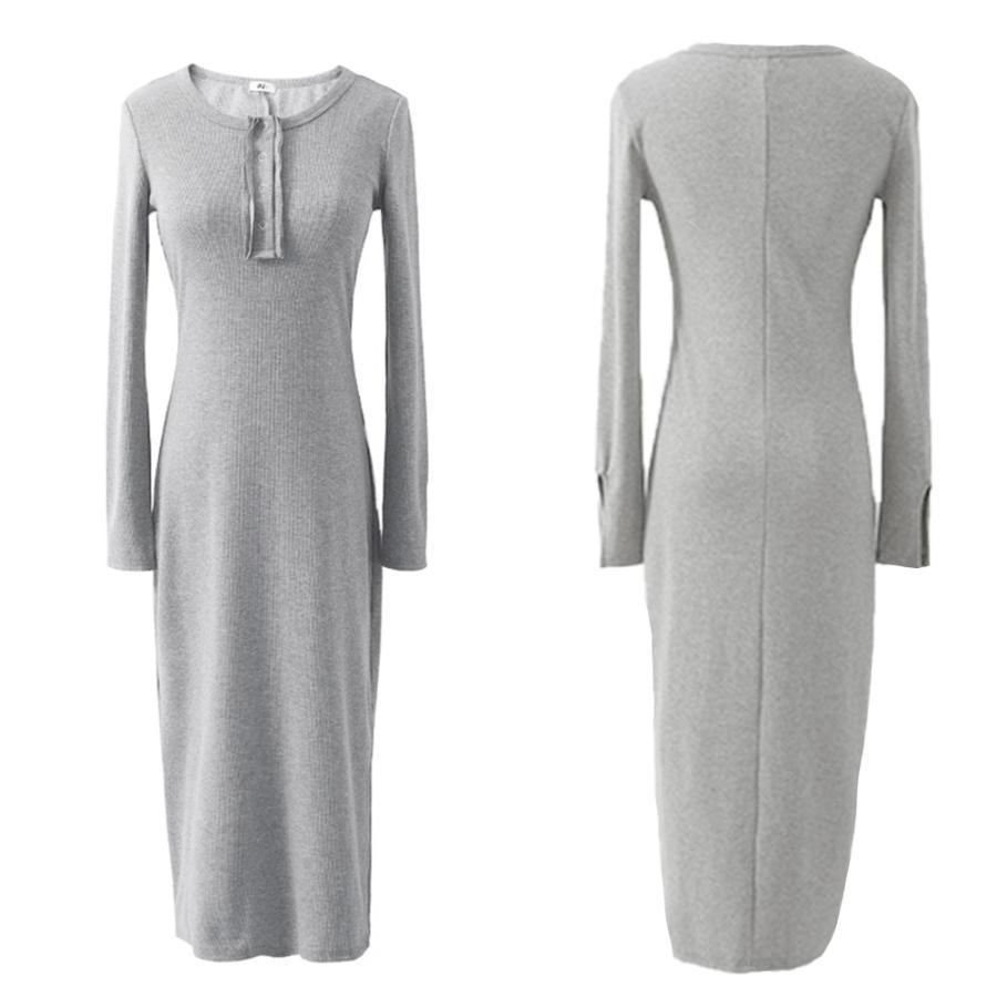 ワンピース | ニット秋冬 30代40代 レディース リブニット 長袖 セクシー ロングタイトスリムフィット きれいめワンピ