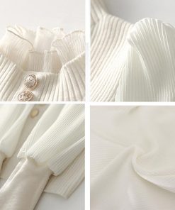 シャツ・ブラウス | バルーン袖 リブニットトップス 韓国風