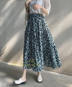 スカート | フレアロング レディース シフォンシフォン マキシマキシ 無地 体型カバー ウエストゴム マキシ丈 ひざ下 花柄 上品 膝下