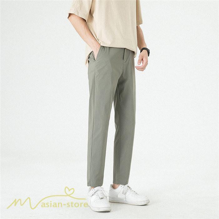 チノパン | テーパードパンツ メンズ パンツ 無地 ロング 薄手 サマーパンツ 着痩せ 上品 大きいサイズ ウエストゴム メンズパンツ 春 夏 秋 メンズスタイル お出かけ