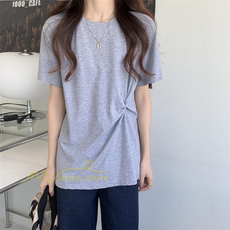 tシャツ・カットソー | Tシャツ カットソー トップス レディース 半袖 無地 春夏新作 オフィス おしゃれ クルーネック シンプル コーデ きれいめ 着痩せ 快適 20代30代40代50代 着回し