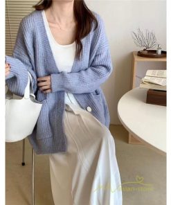 カーディガン | ニットフロントボタン レディース 2way 羽織り 秋冬 アウター ニットアウター セーター 長袖 トップス 通学通勤 20代30代 ゆったり ポケット