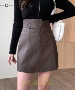 スカート | ミニレディース Aライン タイト フェイクレザー 脚長効果 シンプル ショート丈 カジュアル 着回し オシャレ 通勤 新作 お出かけ