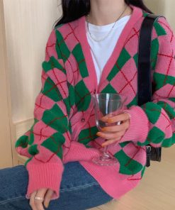 カーディガン | アーガイル柄ニットカーデ