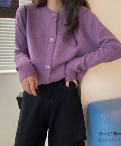ニット・セーター | ニットトップス アウター ニットカーディガン 秋冬 長袖 無地カーデ シンプル レディース 大人かわいい ニットソー 韓国風