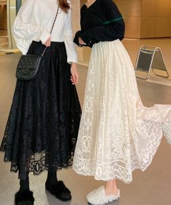 ロングスカート | 総レーススカート レディース ボトムス