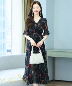 ミディアム | ワンピース レディース ひざ下丈 カジュアル おしゃれ 夏新作 上品 ミディアムワンピース 花柄 大きいサイズ 上品 エレガント 気質 30代 お出かけ 40代 20代