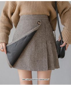 スカート | ミニレディース Aライン ハイウエスト キュロットショート丈 グレンチェック お出かけ 通勤 オシャレ 韓国風 着回し 新作 2022秋冬