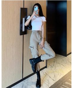 その他 | カーゴパンツ レディース ロングパンツ テーパード シルエット ボトムス 長ズボン ヒップホップ 流行 格好いい ストリート 大きいサイズ ゆったり デザイン