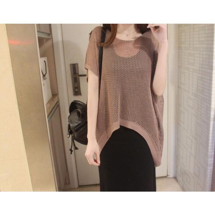 セットアップ | キャミソワンピース トップス レディース ニット キャミソールワンピース 着痩せ 2点セット 体型カバー 可愛い 春夏 黒 通学通勤 無地 2色