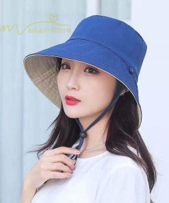 レディース | 帽子 春　夏 Uv 折りたたみ 大きいサイズ つば広 ひも UVカット帽子 風で飛ばない 自転車　サファリ 無地 リバーシブル アウター お出かけ ハット