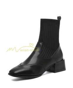 ショートブーツ | ブーツ レディース シューズ 靴 太ヒール チャンキーヒール ブーティー スクエアトゥ ソックスブーツ くつ COS コスプレ PUブーツ 合皮ブーツ