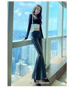 チノ・テーパード・ジョガー・スキニーパン | ブーツカット デニムパンツ レディース フレア ロング丈 カットオフ ストレッチ ハイウェスト コーデ ジーンズ 美脚パンツ 新作 20代30代40代 スリット 脚長