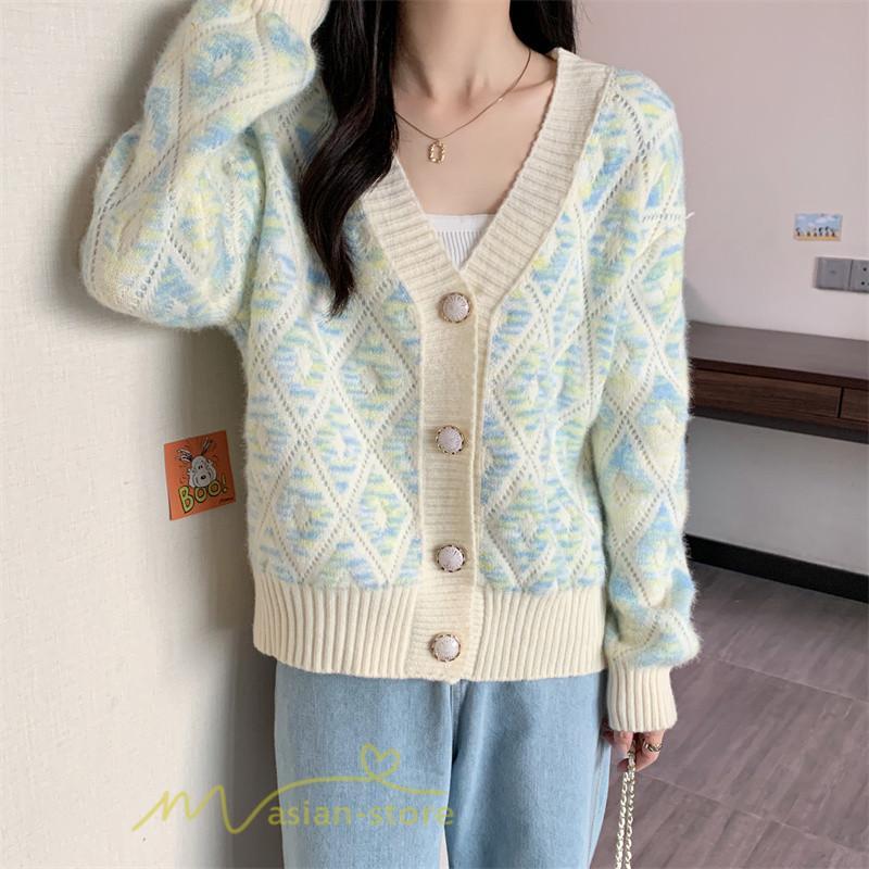 カーディガン | 2022秋冬ニットアウター レディース ニットニット セーター 長袖 羽織り フロントボタン 可愛い トップス 通学通勤 20代40代