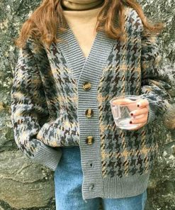 ニット・セーター | チェック柄 カーディガン レディース