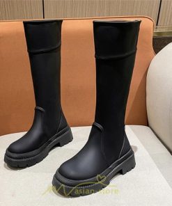 ロングブーツ | レディース ブーツ 厚底 歩きやすい 痛くない 定番 カジュアル 人気ブーツ ファスナー 黒 ブラック 美脚 おしゃれ オフホワイト 白 ブラウン