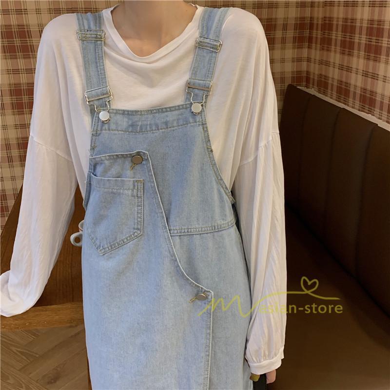 オーバーオール サロペット | レディース レディス ボトムス ジャンバースカート サロペット ロング丈 無地 20代 30代 40代 50代 上品 デニムワンピース オールインワン 体型カバー デニム