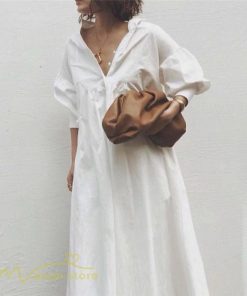 マキシ | サマーワンピース レディース 着痩せ 無地 Vネック 7分袖 コットン ゆるワンピース ゆったり ロングワンピース 夏服 ワンピース 夏 きれいめ トレンド ロング丈