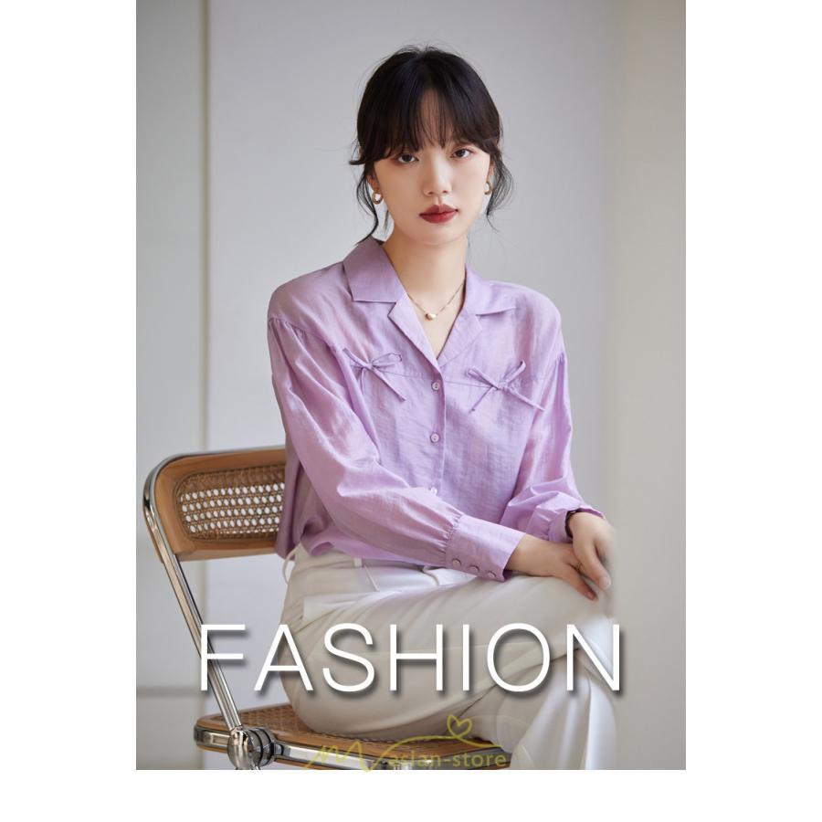 シャツ・ブラウス | ブラウス トップス レディース Vネック秋 蝶結び 可愛い トップス きれいめ フォーマル 上品 通勤 OL 20代30代40代50代 高品質 フェミニン