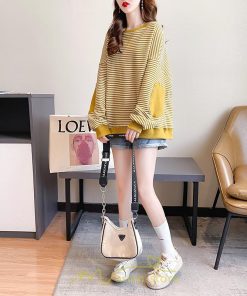 パーカー | トレーナー レディース 長袖 切り替え プルオーバー 大きいサイズ オーバーサイズ ルームウェア ビッグシルエット ボーダー柄 部屋着 お出かけ