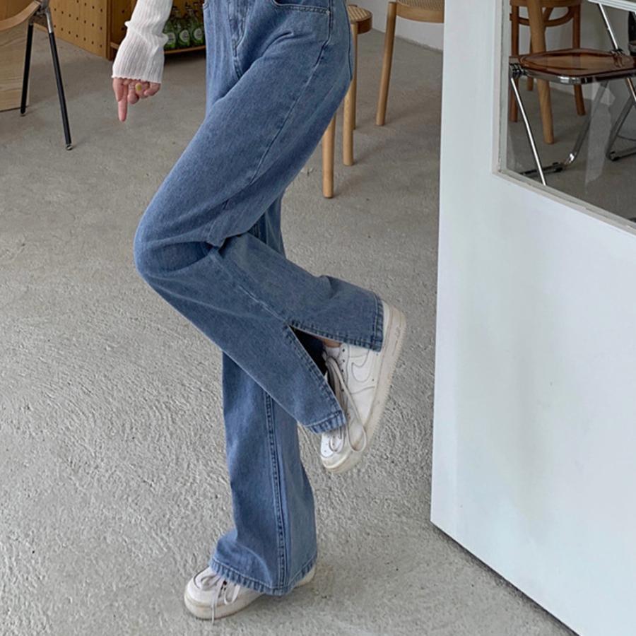デニム | ストレートデニムパンツ ハイウエスト美脚