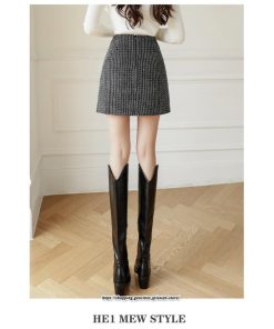 スカート | ミニレディース Aライン ハイウエスト ショート丈 カジュアル お出かけ 通勤 着回し オシャレ 新作 韓国風 ラシャ 暖か キレイめ 2022秋冬