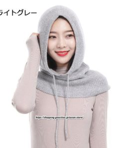 レディース | ニット帽子 ウール帽子 ウール混紡 フード ネックウォーマー ニットキャップ スキー帽子 耳カバー 男女兼用 冬 2022新作 あったか 防寒対策