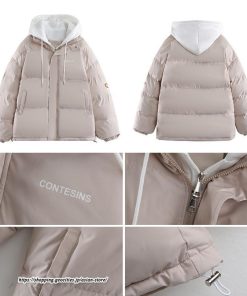ダウンジャケット コート | フェイクレイヤードダウンジャケット 重ね着風ジャケット 中綿ジャケット アウター ダウン 防風 防寒 フード付き 秋冬コート ジップアップ レディース