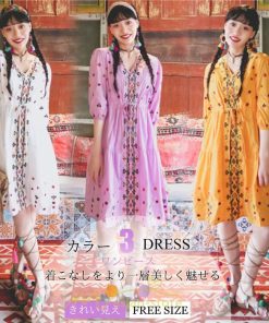 ミニ丈 | ワンピース レディース 夏 秋 ひざ上 カジュアル 大人 20代 30代 40代 50代 ママ 母 OL 謝恩会 食事会 個性的 民族風 三色展開 海外セレブ 女子会 上品