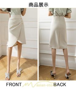 スカート | スリット入り 膝丈 ひざ丈 ひざ下 黒 ベージュ 春夏秋冬 ハイウエスト 脚長 通勤 OL Aライン レディース 美脚 スリット オフィス カジュアル セクシー ボトムス