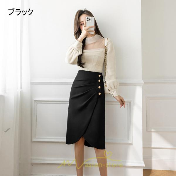 スカート | スリット入り 膝丈 ひざ丈 ひざ下 黒 ベージュ 春夏秋冬 ハイウエスト 脚長 通勤 OL Aライン レディース 美脚 スリット オフィス カジュアル セクシー ボトムス