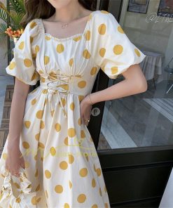 マキシ | ワンピース レディース チュニック 半袖 楽ちん 大きいサイズ 体型カバー ドット柄 カジュアル お出かけ ファッション 着痩せ 20代30代40代 エレガント 夏物