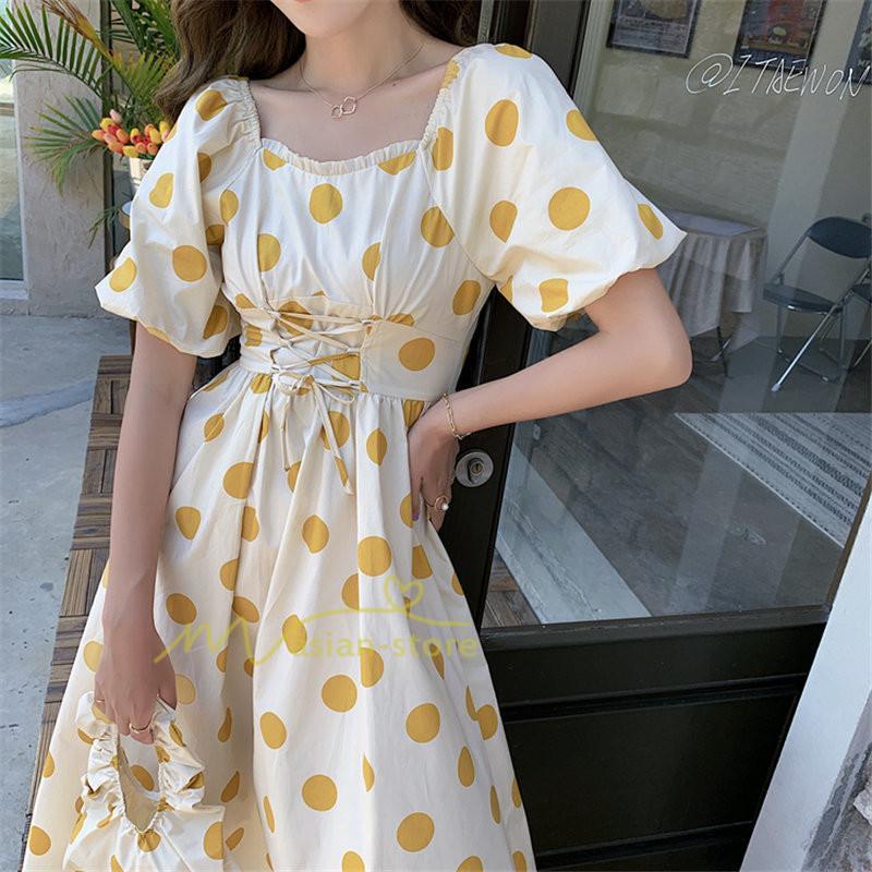 マキシ | ワンピース レディース チュニック 半袖 楽ちん 大きいサイズ 体型カバー ドット柄 カジュアル お出かけ ファッション 着痩せ 20代30代40代 エレガント 夏物