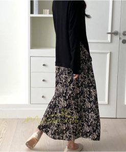 マキシ | ワンピース ドッキングワンピース レディース 長袖 2way ニット 重ね着風 大きいサイズ 30代 40代 50代 お出かけ マキシワンピ 体型カバー カジュアル 春夏秋