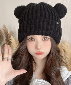 ニット帽 | くま耳レディース帽子 韓国風