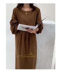 マキシ | ワンピース レディース 40代 50代 長袖 きれいめ ゆったり ロング丈 マキシ丈 体型カバー 無地 着痩せ 30代 カジュアル 通勤通学 夏物 お出かけ シンプル 上品